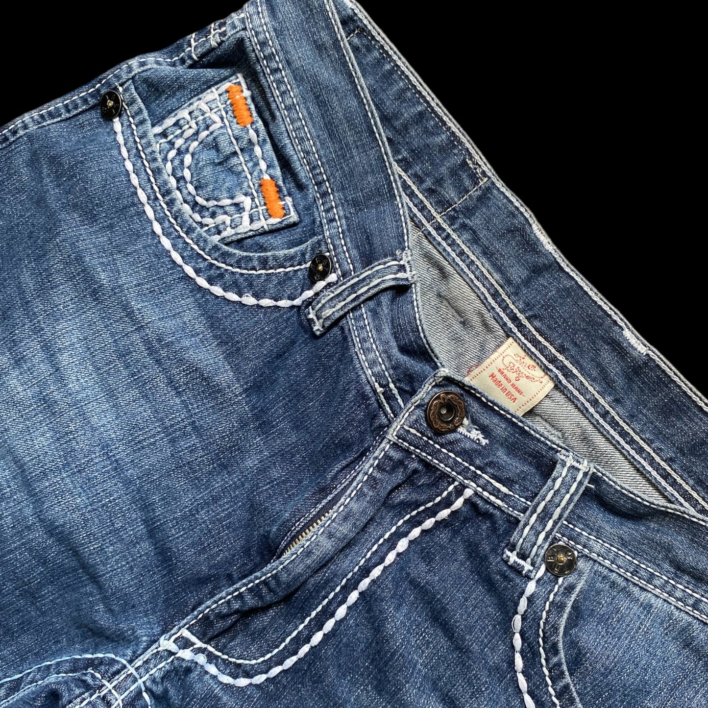 True Religion Contrast Stitch Jeans